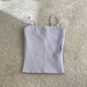 aritzia babaton white sculpt knit cami tank